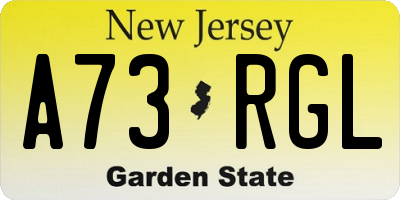 NJ license plate A73RGL