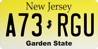 NJ license plate A73RGU