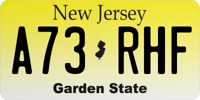 NJ license plate A73RHF