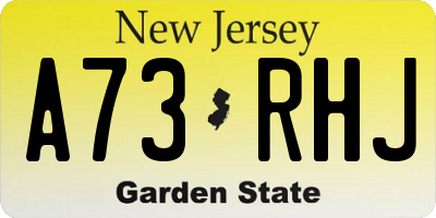 NJ license plate A73RHJ