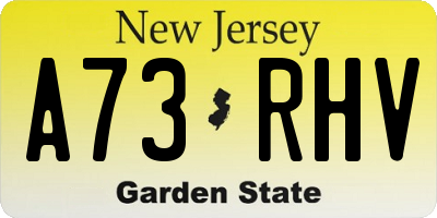 NJ license plate A73RHV