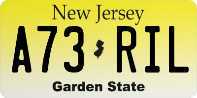 NJ license plate A73RIL