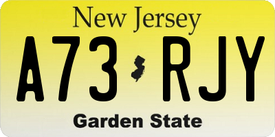 NJ license plate A73RJY