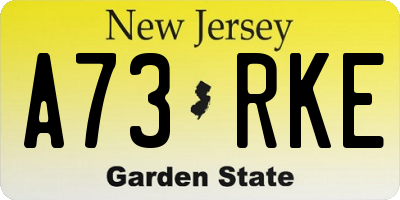 NJ license plate A73RKE