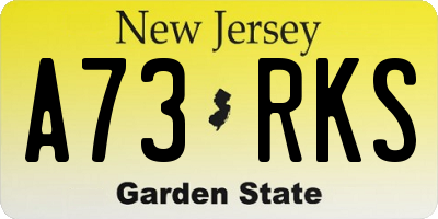 NJ license plate A73RKS