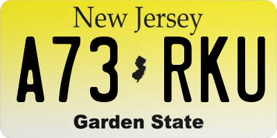 NJ license plate A73RKU