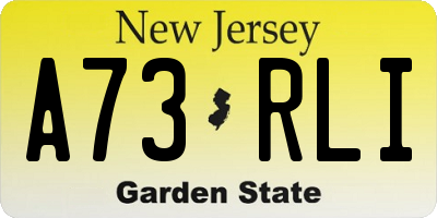 NJ license plate A73RLI