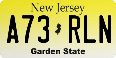 NJ license plate A73RLN