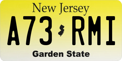 NJ license plate A73RMI