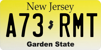NJ license plate A73RMT