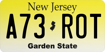 NJ license plate A73ROT