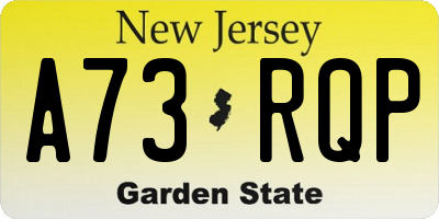 NJ license plate A73RQP
