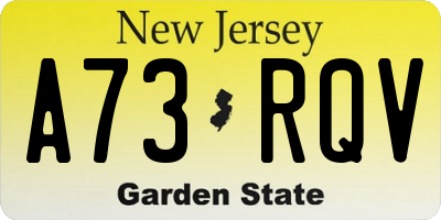 NJ license plate A73RQV