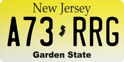 NJ license plate A73RRG