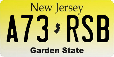 NJ license plate A73RSB