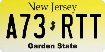 NJ license plate A73RTT