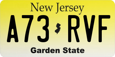 NJ license plate A73RVF