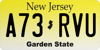 NJ license plate A73RVU