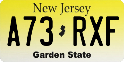 NJ license plate A73RXF