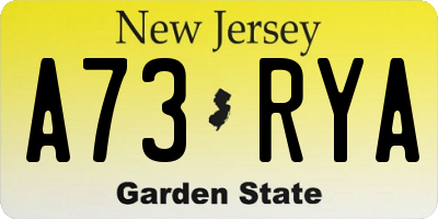 NJ license plate A73RYA