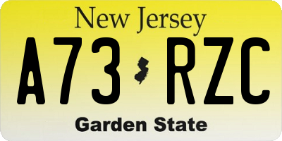 NJ license plate A73RZC