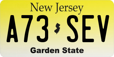 NJ license plate A73SEV