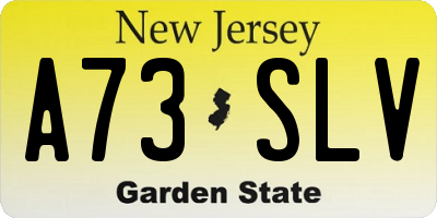 NJ license plate A73SLV