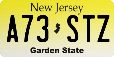 NJ license plate A73STZ