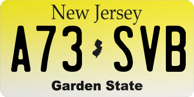 NJ license plate A73SVB