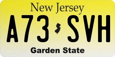 NJ license plate A73SVH