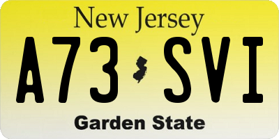 NJ license plate A73SVI