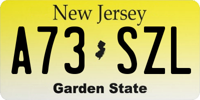 NJ license plate A73SZL