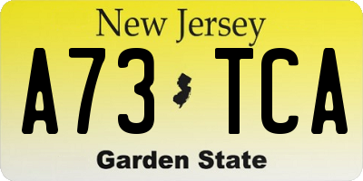NJ license plate A73TCA