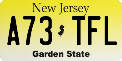 NJ license plate A73TFL