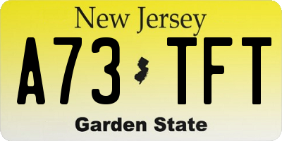 NJ license plate A73TFT