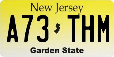 NJ license plate A73THM