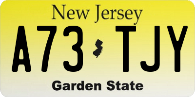 NJ license plate A73TJY