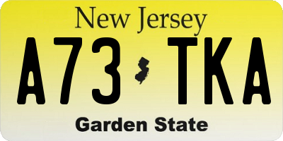 NJ license plate A73TKA