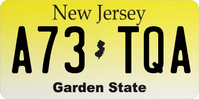 NJ license plate A73TQA