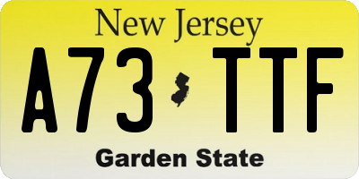 NJ license plate A73TTF