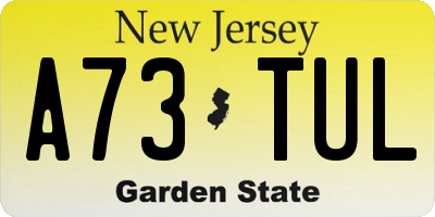 NJ license plate A73TUL