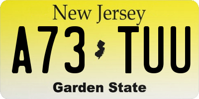NJ license plate A73TUU