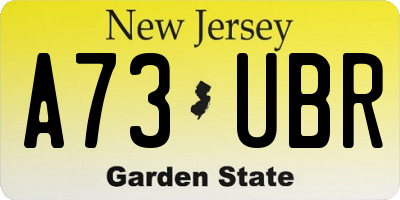 NJ license plate A73UBR