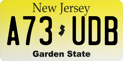 NJ license plate A73UDB