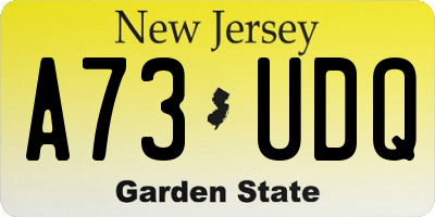 NJ license plate A73UDQ
