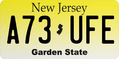 NJ license plate A73UFE