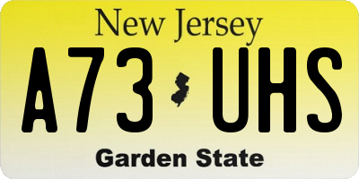 NJ license plate A73UHS