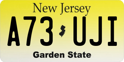 NJ license plate A73UJI