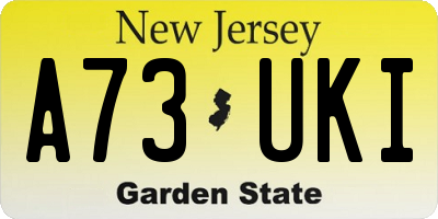 NJ license plate A73UKI