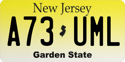 NJ license plate A73UML